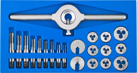 Набор метчиков и плашек малых размеров 31 предмет серия ПРОФЕССИОНАЛ купить в Ноябрьске