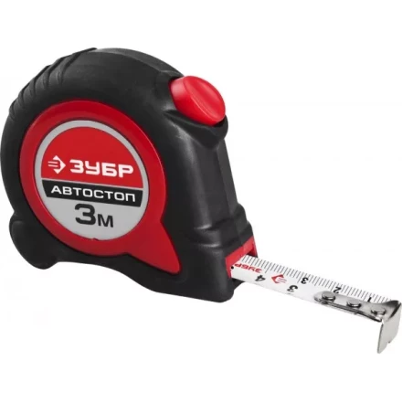 Рулетка ЗУБР &quot;МАСТЕР&quot;, двухкомпонентный корпус, автостоп, 3м/16мм 34052-03-16 купить в Ноябрьске