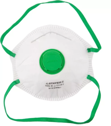 Полумаска фильтрующая STAYER &quot;PROFI&quot; коническая, с клапаном, многослойная, класс защиты FFP2 11110-2 купить в Ноябрьске