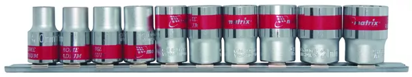 Набор универсальных торцевых головок 1/2", Spline, CrV, 10шт., 10-22мм Matrix 13597 купить в Ноябрьске
