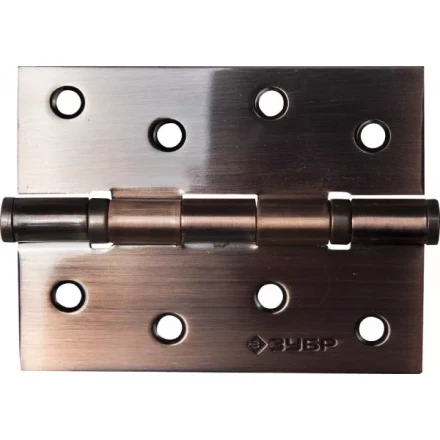 Петля универсальная ЗУБР &quot;ЭКСПЕРТ&quot;, 2 подшипника, цвет ст. медь (AC), с крепежом, 100х75х2,5мм, 2 шт 37601-100-6 купить в Ноябрьске