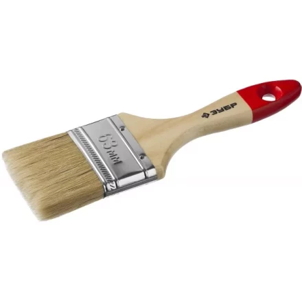 Кисть плоская  ЗУБР &quot;УНИВЕРСАЛ-МАСТЕР&quot;, натуральная щетина, деревянная ручка, 63мм 4-01003-063 купить в Ноябрьске