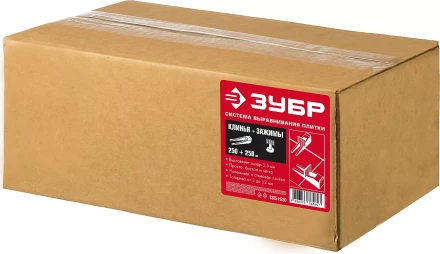 ЗУБР СВП, комплект: 1,7 мм, клин + зажим 250 + 250 шт, система выравнивания плитки (3385-H250) купить в Ноябрьске