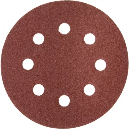 Круг шлифовальный ЗУБР &quot;МАСТЕР&quot; универсальный, из абразивной бумаги на велкро основе, 8 отверстий, Р120, 125мм, 5шт 35562-125-120 купить в Ноябрьске