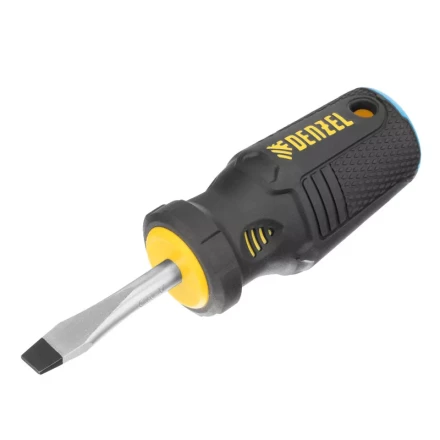 Отвертка SL6x38 мм, CrV, трехкомпонентная рукоятка Denzel 12201 купить в Ноябрьске