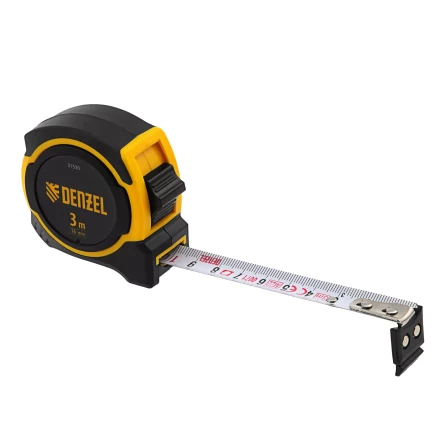 Рулетка Denzel 3м х 16мм, двухкомп. корпус, магнитный обрезиненный зацеп, 31530 купить в Ноябрьске