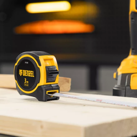 Рулетка Denzel 3м х 16мм, двухкомп. корпус, магнитный обрезиненный зацеп, 31530 купить в Ноябрьске