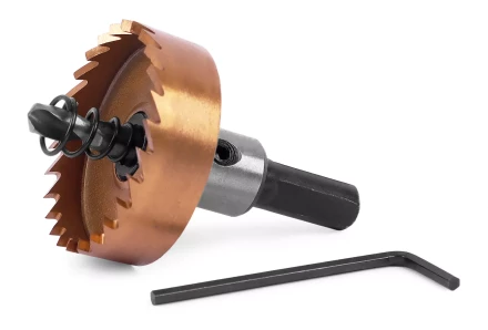 HSS-TiN коронка MESSER 40мм с центр. сверлом и толкающей пружиной для  лист. материала  до 2 мм ц/х купить в Ноябрьске