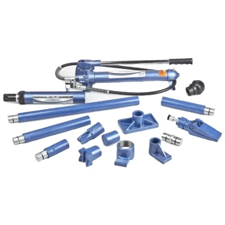 Растяжка гидравлическая 10 т 16 предметов 7 сменных насадок в пластиковом кейсе на колесах Stels артикул 51356 купить в Ноябрьске