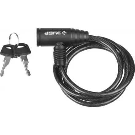 Замок ЗУБР &quot;СТАНДАРТ&quot;, тросовый, 2 ключа в комплекте, длина троса 1200мм, d 6мм 37269-120 купить в Ноябрьске