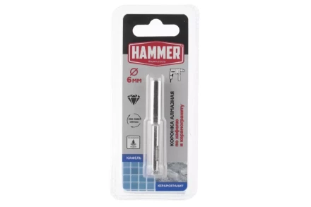 Коронка алмазная HAMMER Ф6х60мм (DHS 6.0*60/5) купить в Ноябрьске