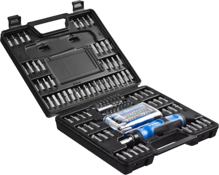 Набор ЗУБР &quot;ЭКСПЕРТ&quot;: Отвертка реверсивная с магнитным битодержателем и отсеком для бит в рукоятке, Cr-V, 130 предметов 25237-H129 купить в Ноябрьске