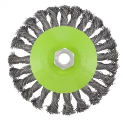 Щетка для УШМ 125 мм М14 &quot;тарелка&quot; крученая металлическая проволока СИБРТЕХ 746117