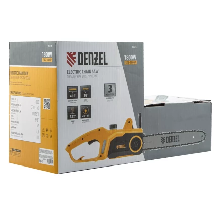 Пила цепная электрическая Denzel EDS-1800P 95615, 1.8 кВт,поперечная, шина 40 см, шаг 3/8, паз 1.3 мм, 57 звеньев купить в Ноябрьске