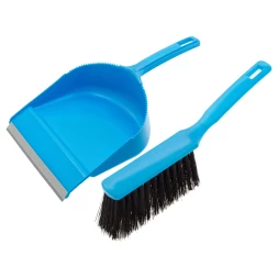 Набор: совок с кромкой 330 x 225 мм и щетка-сметка 285 мм, голубой, Home Palisad 933105