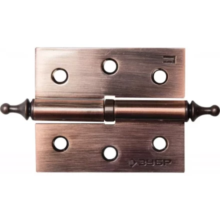 Петля дверная разъемная ЗУБР &quot;ЭКСПЕРТ&quot;, 1 подшипник, цвет ст. медь (AC), левая, с крепежом, 75х63х2,5мм, 2 шт 37605-075-6L купить в Ноябрьске