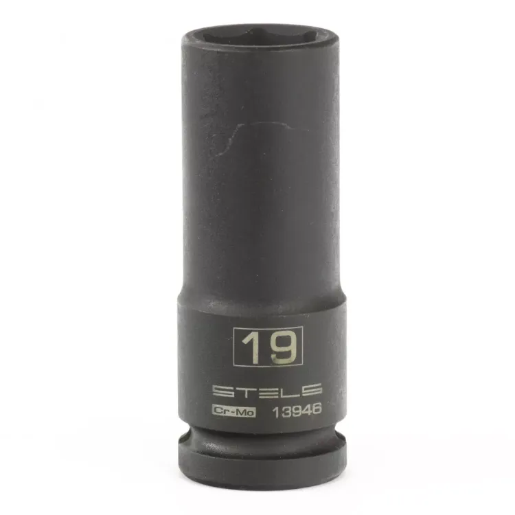 Головка ударная удлиненная шестигранная 19мм 1/2" CrMo  Stels 13946 купить в Ноябрьске