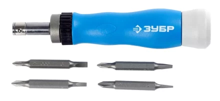 Набор ЗУБР Отвертка &quot;ЭКСПЕРТ&quot; для точных работ, реверсивная рукоятка, CR-V, сменные двусторонние биты PH-SL, 5предметов 25624-H5 купить в Ноябрьске