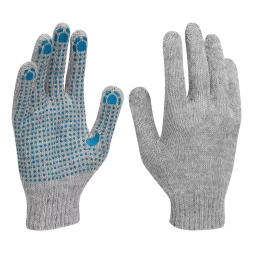 Перчатки трикотажные с ПВХ точкой, 5 пар в упаковке, БОПП-пакет, 7 класс// Россия 67837