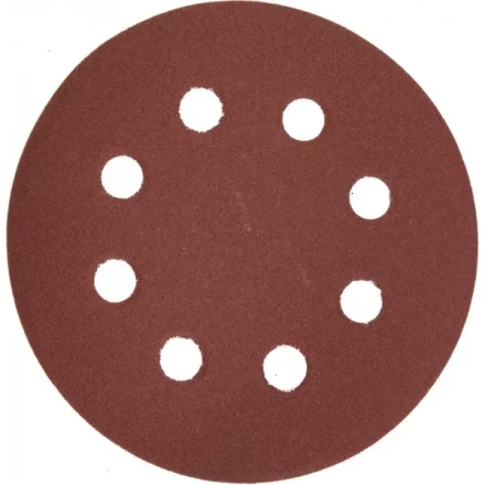 Круг шлифовальный ЗУБР &quot;МАСТЕР&quot; универсальный, из абразивной бумаги на велкро основе, 8 отверстий, Р180, 125мм, 5шт 35562-125-180 купить в Ноябрьске