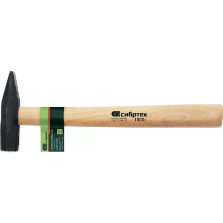 Молоток слесарный 1500 г квадратный боек деревянная рукоятка СИБРТЕХ 10223 купить в Ноябрьске