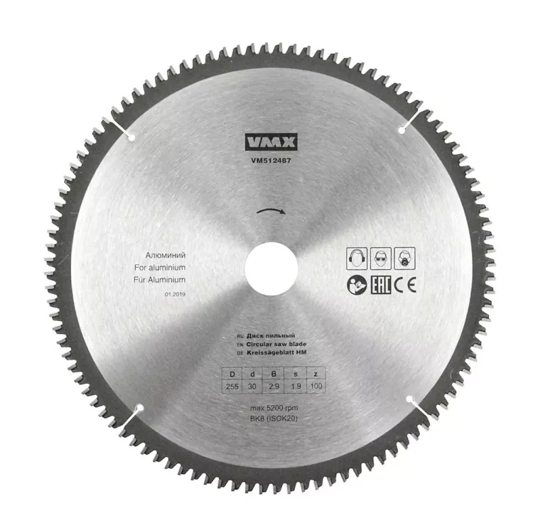 Диск пильный ф255х30 z100 алюминий VMX 512487 купить в Ноябрьске