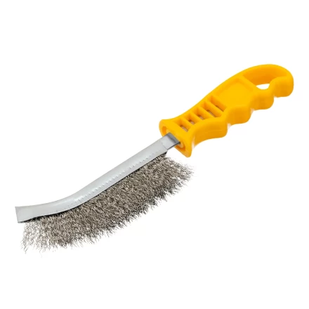 Щетка металлическая с пластмассовой ручкой, нержавеющая проволока Denzel 748287 купить в Ноябрьске
