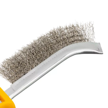 Щетка металлическая с пластмассовой ручкой, нержавеющая проволока Denzel 748287 купить в Ноябрьске