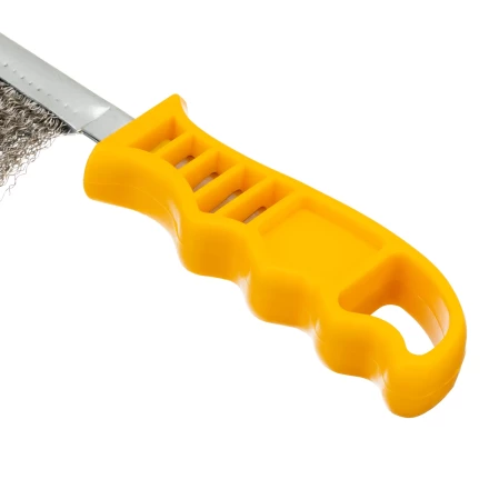 Щетка металлическая с пластмассовой ручкой, нержавеющая проволока Denzel 748287 купить в Ноябрьске