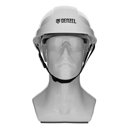 Каска защитная ударопр. Denzel «Форвард» (К-05),ABS/PC,комплект со встроен.очк.ОЧК-05 Форвард,белая 89205 купить в Ноябрьске