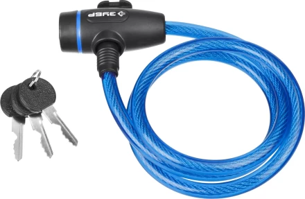 Замок ЗУБР &quot;ПРОФЕССИОНАЛ&quot;, тросовый, 3 ключа в комплекте, длина троса 1200мм, d 10мм 37261-120 купить в Ноябрьске