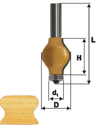 Фреза кромочная фигурная Ф32Х38 мм хвостовик 12 мм 46417 купить в Ноябрьске