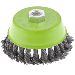 Щетка для УШМ 75 мм М14 "чашка" крученая металлическая проволока СИБРТЕХ 746247