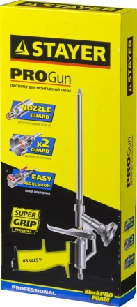 Пистолет &quot;PROGun&quot; для монтажной пены, металлический корпус, STAYER Professional 06861_z01 купить в Ноябрьске