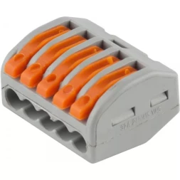 Клемма СВЕТОЗАР соединительная, разъемная, 5-и проводная, 400В, 32А, 0,5-2,5мм2/0,5-4мм2, 2шт 49190-5