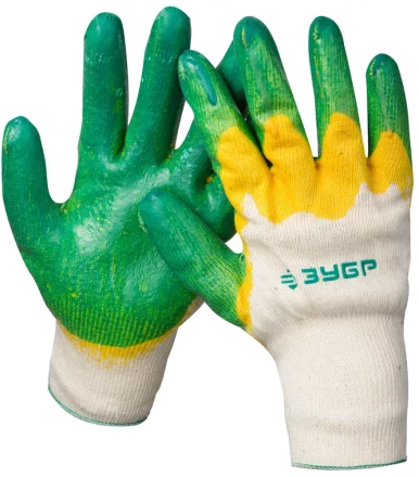 Перчатки ЗУБР &quot;МAСTEP&quot; трикотажные, х/б, двойная обливная ладонь из латекса, S-M 11459-S купить в Ноябрьске