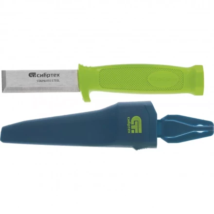 Нож-стамеска с чехлом 195мм лезвие - 75 мм Сибртех 79018 купить в Ноябрьске