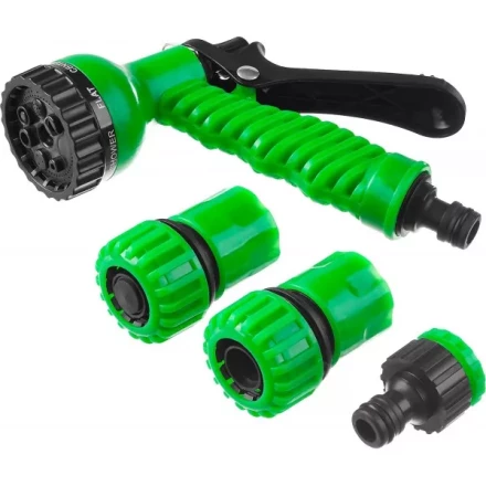 Набор поливочный РОСТОК: Распылитель пистолетный 7 поз., 2 соединителя 3/4&quot;, адаптер внешний 427369 купить в Ноябрьске