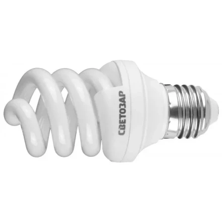 Энергосберегающая лампа СВЕТОЗАР "ЭКОНОМ" спираль,цоколь E27(стандарт),Т3,теплый белый свет (2700 К), 8000час, 9Вт(45) 44352-09_z01 купить в Ноябрьске