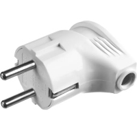 Вилка MAXElectro электрическая, 16А/220В, угловая, с заземлением, белая, STAYER 55161-W