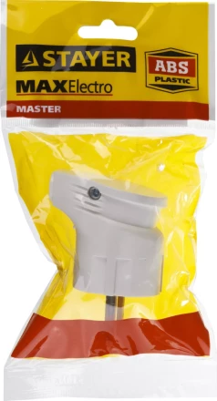 Вилка MAXElectro электрическая, 16А/220В, угловая, с заземлением, белая, STAYER 55161-W купить в Ноябрьске