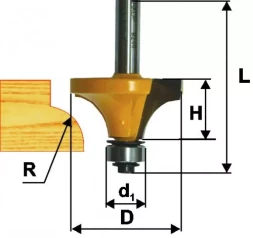 Фреза кром калевочная ф286х16мм R8мм хв 8мм 9242