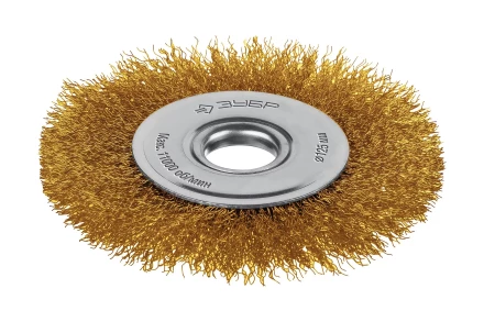 ЗУБР 125х22 мм щетка дисковая для УШМ, витая стальная латунированная проволока 0.3 мм, посад. 22 мм (35171-125) купить в Ноябрьске