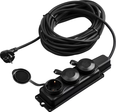 ЗУБР КГ-325-Ш3, КГ, 3 x 2.5 мм2, IP44, 15 м, 3 гн., 4000 Вт, силовой удлинитель, Профессионал (55024-15) купить в Ноябрьске