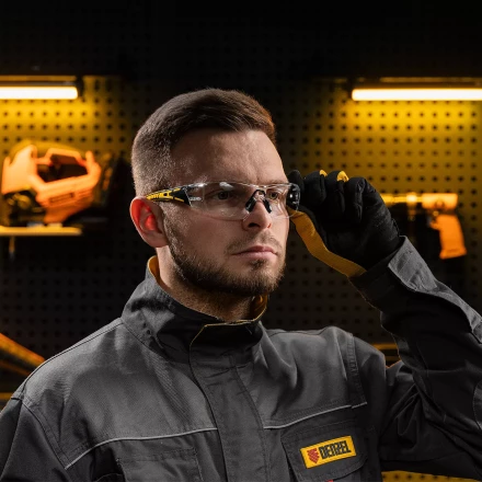 Очки защитные открытые Denzel 89191, поликарбонатные, прозрачная линза, 2х комп.дужки купить в Ноябрьске