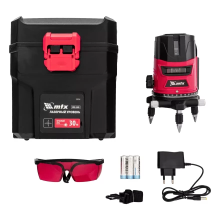Лазерный уровень MTX CRL-30R, 30 м, красный луч, батарейки, резьба 5/8&quot; 35034 купить в Ноябрьске
