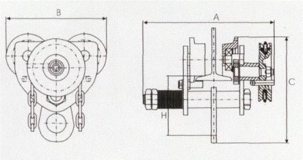 Тележка для тали с цепным приводом GCL610 LB г-п 3 тонн H=3 метра купить в Ноябрьске