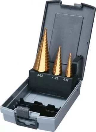 Набор ступенчатых сверл HSS-TiN c прямым желобком 3 шт., 1/4&quot; (4-12, 4-20, 4-32), Makita D-46573 купить в Ноябрьске