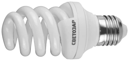 Энергосберегающая лампа СВЕТОЗАР "ЭКОНОМ" спираль,цоколь E27(стандарт),Т3,теплый белый свет(2700 К), 8000час, 12Вт(60) 44352-12_z01 купить в Ноябрьске