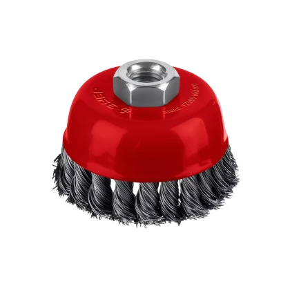ЗУБР 75хМ14 щетка чашечная для УШМ, жгутированная стальная проволока 0.5 мм, посад. М14 (35172-075) купить в Ноябрьске